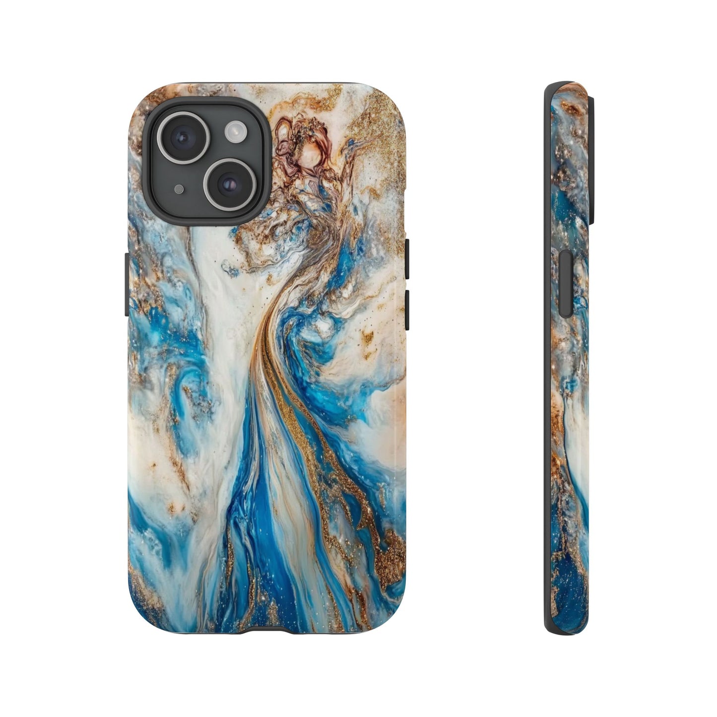 Blue, White and Gold Marble