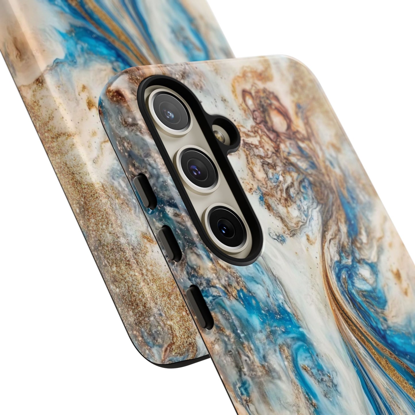 Blue, White and Gold Marble