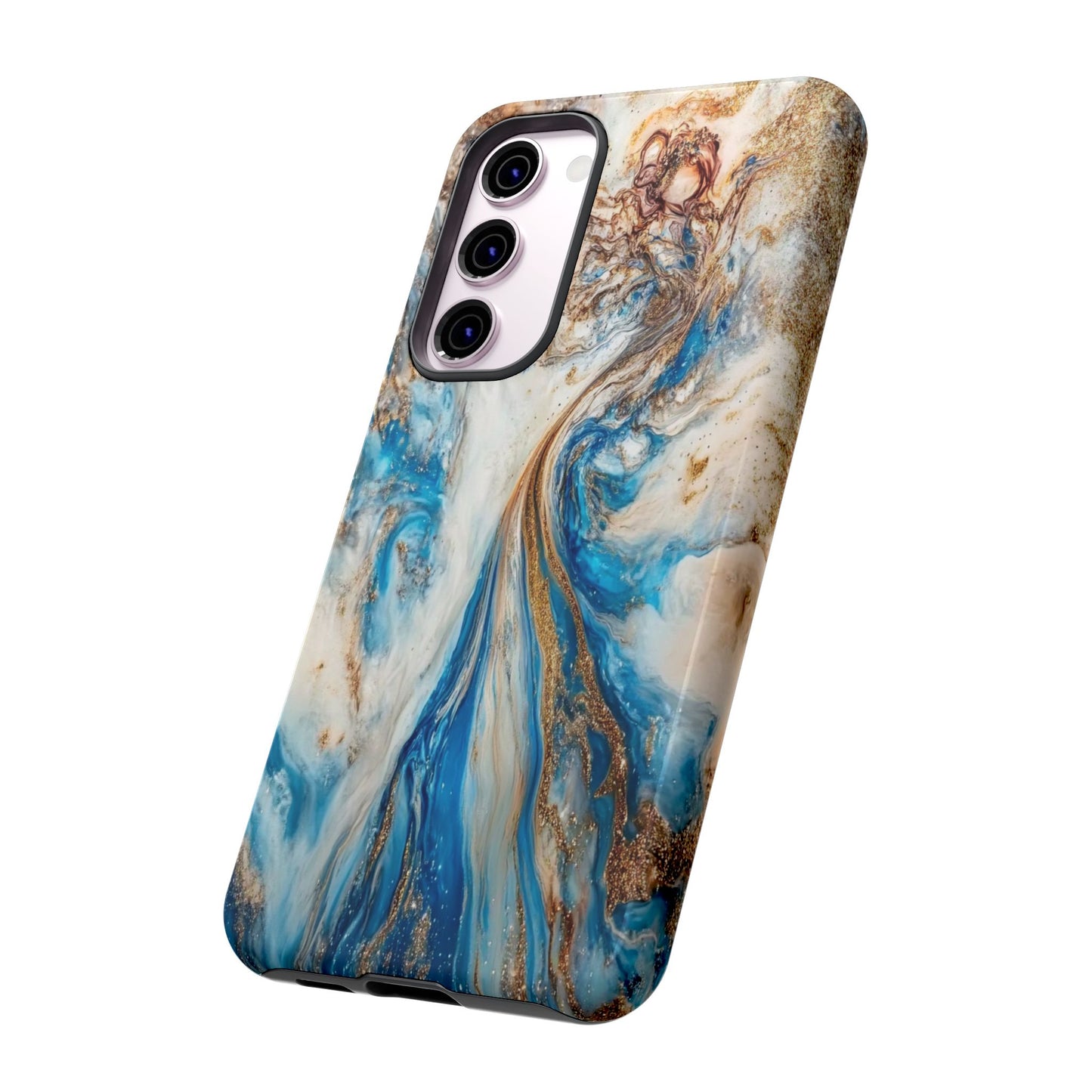 Blue, White and Gold Marble