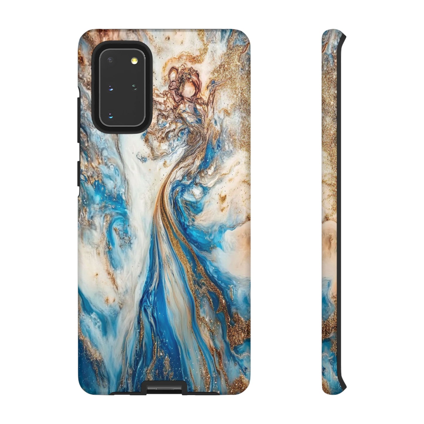 Blue, White and Gold Marble