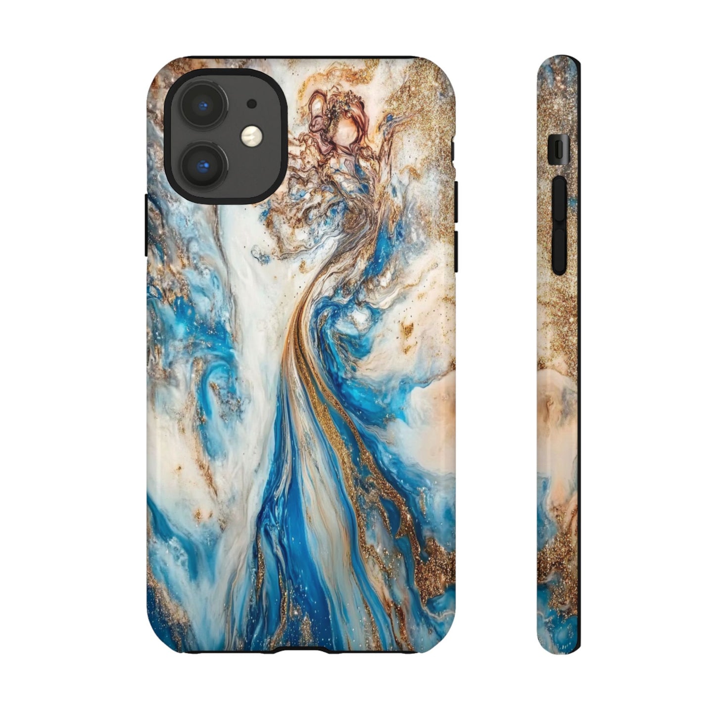 Blue, White and Gold Marble