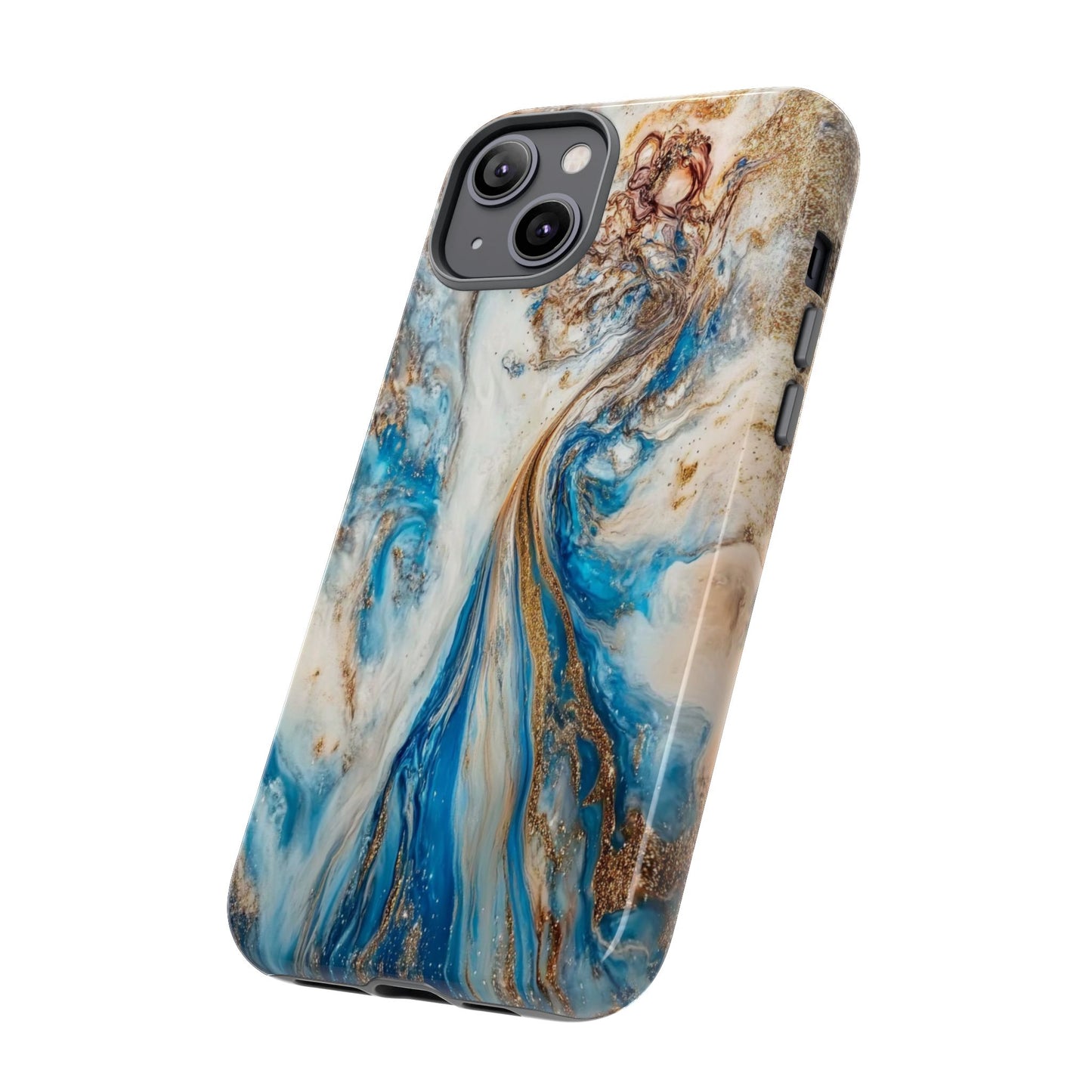 Blue, White and Gold Marble