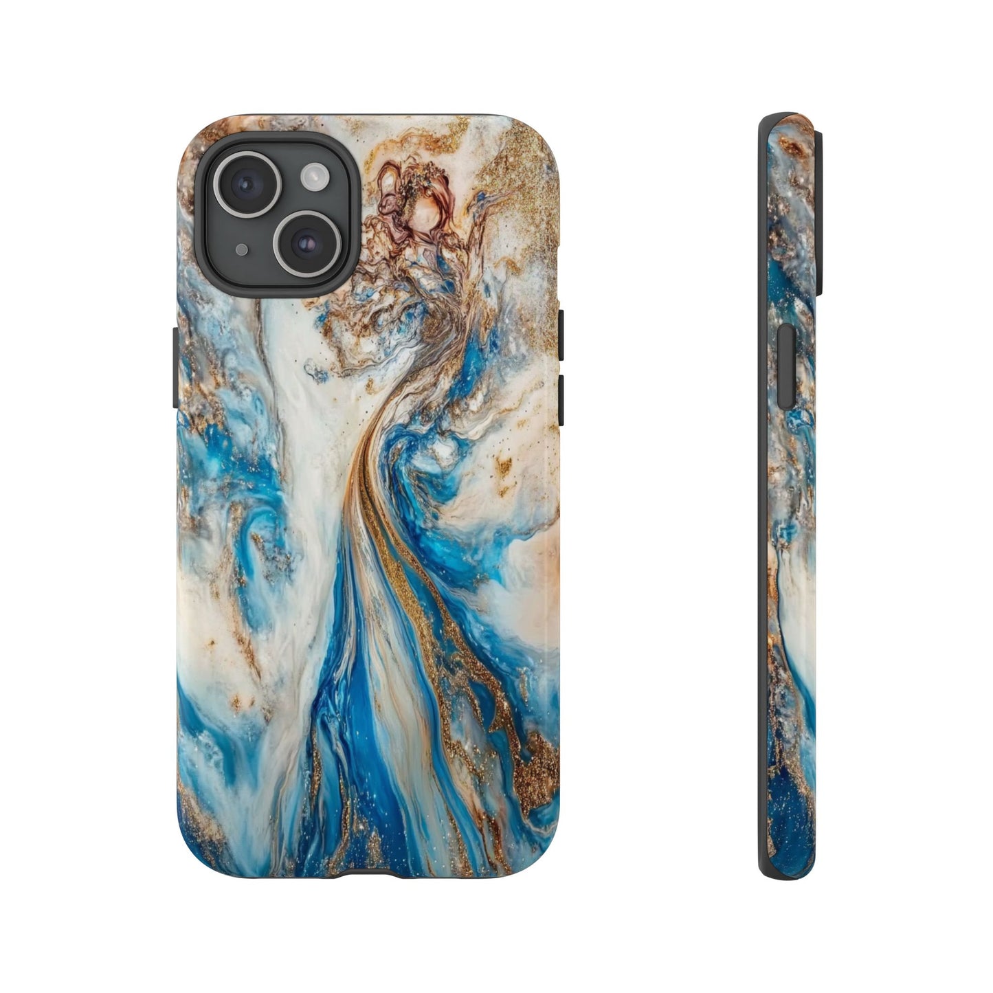 Blue, White and Gold Marble