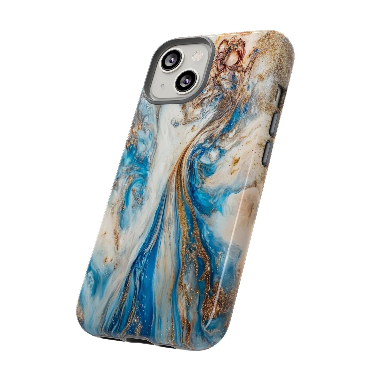 Blue, White and Gold Marble