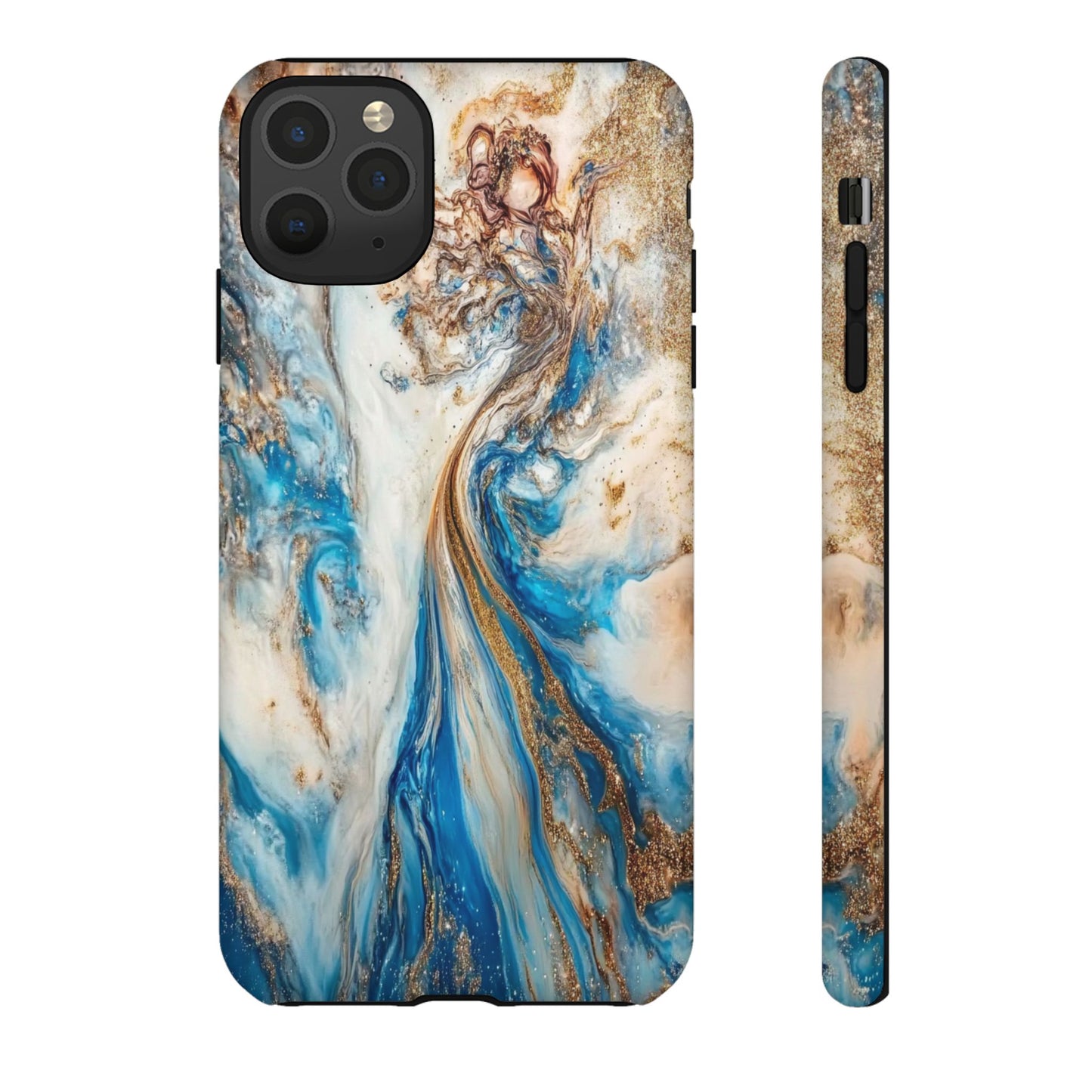 Blue, White and Gold Marble