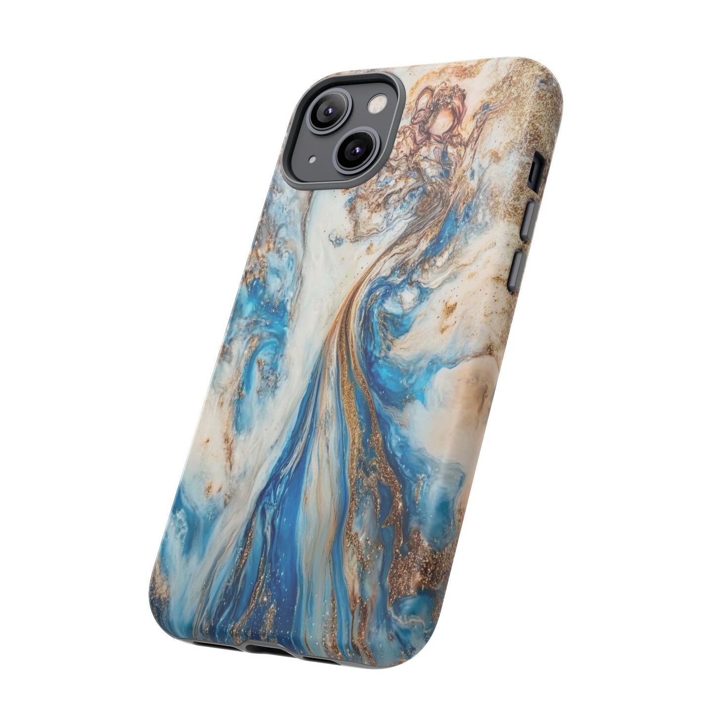 Blue, White and Gold Marble