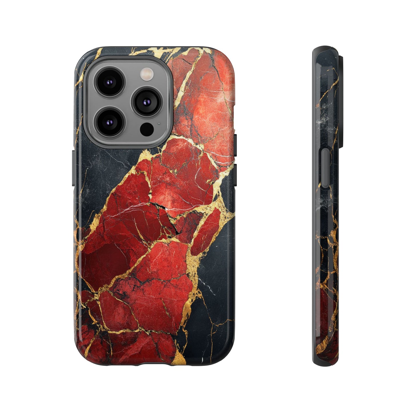 Red Black and Gold Marble