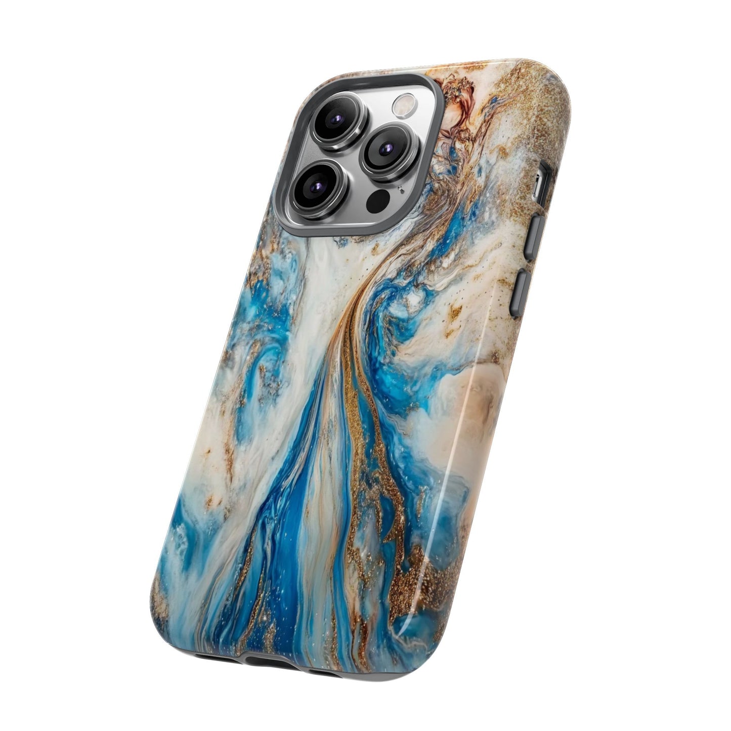 Blue, White and Gold Marble