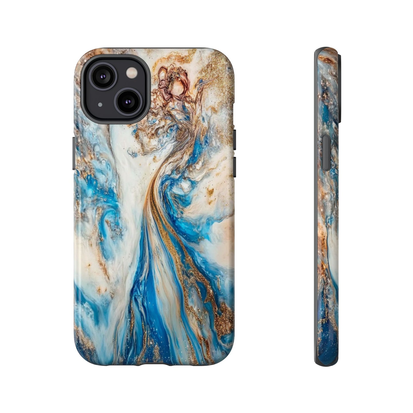 Blue, White and Gold Marble