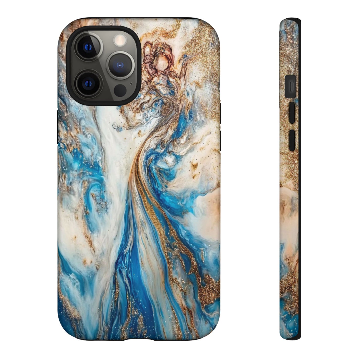 Blue, White and Gold Marble