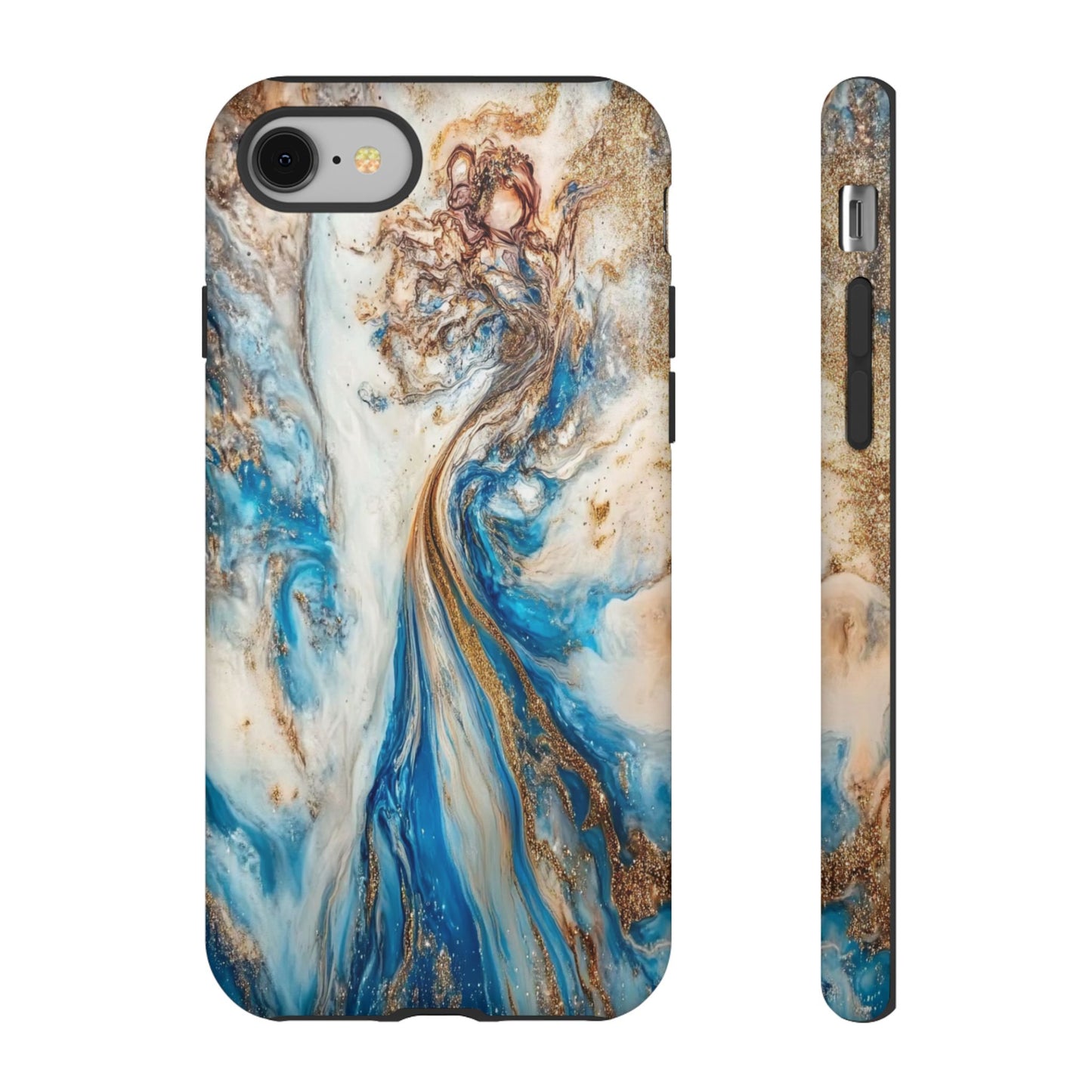 Blue, White and Gold Marble