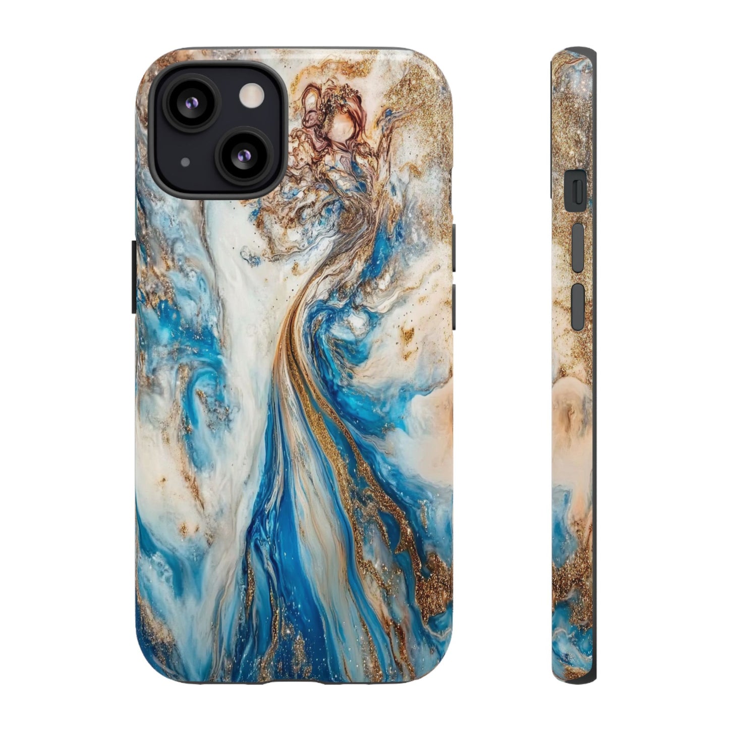 Blue, White and Gold Marble