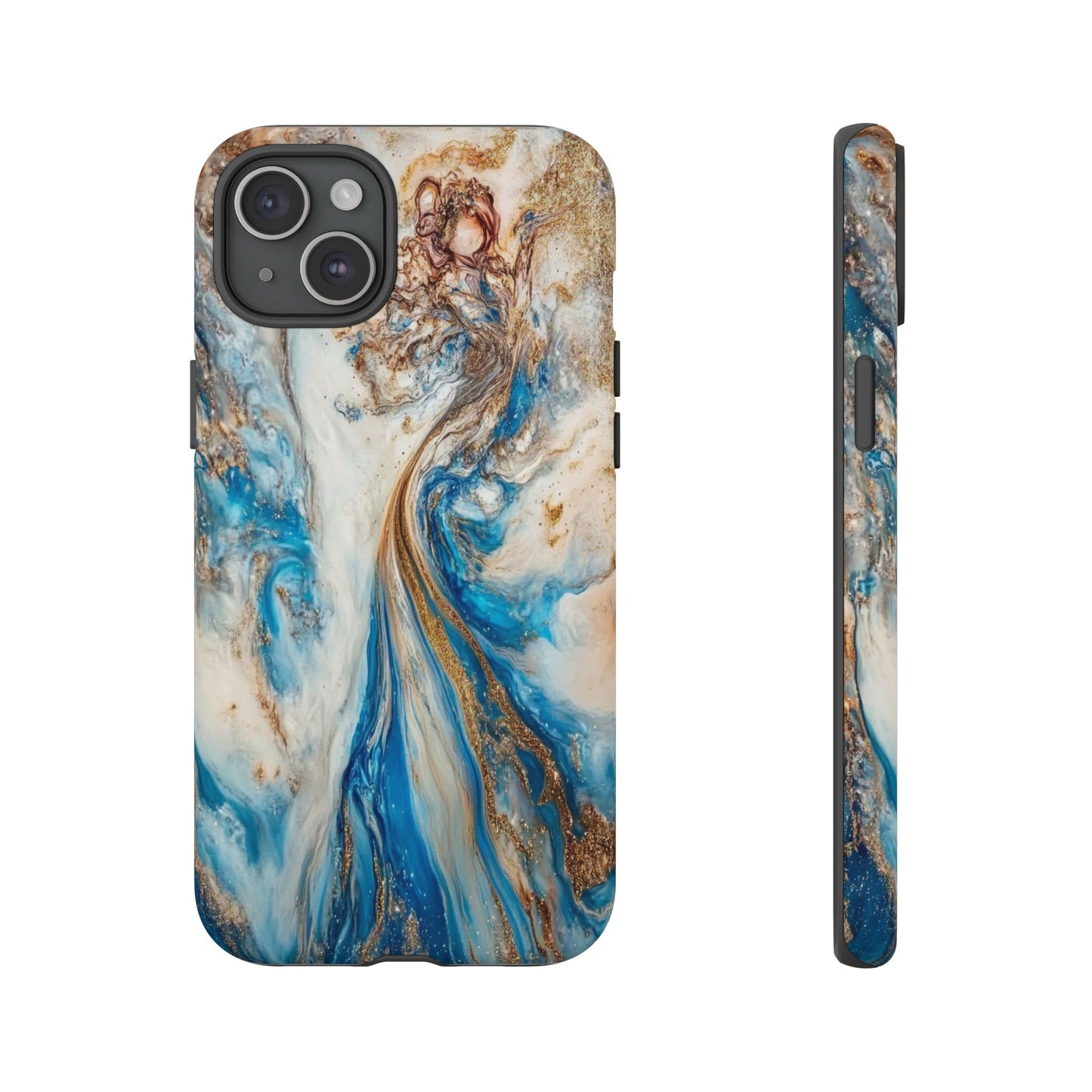 Blue, White and Gold Marble