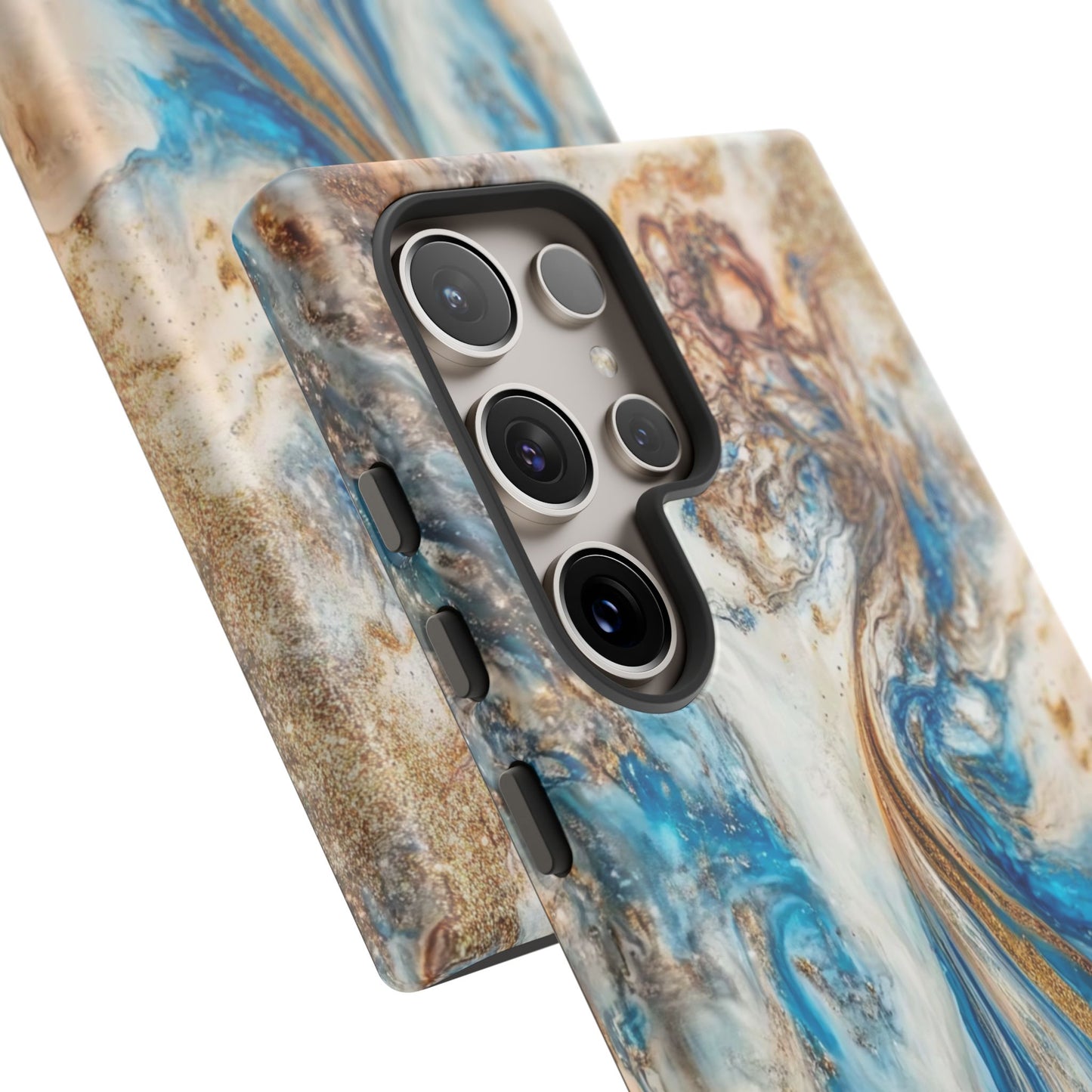 Blue, White and Gold Marble