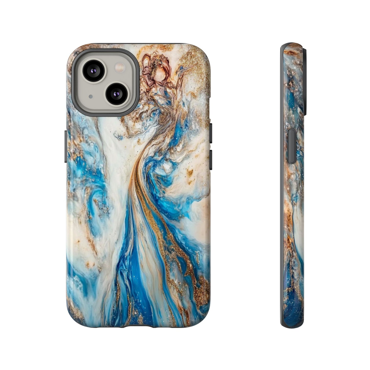 Blue, White and Gold Marble