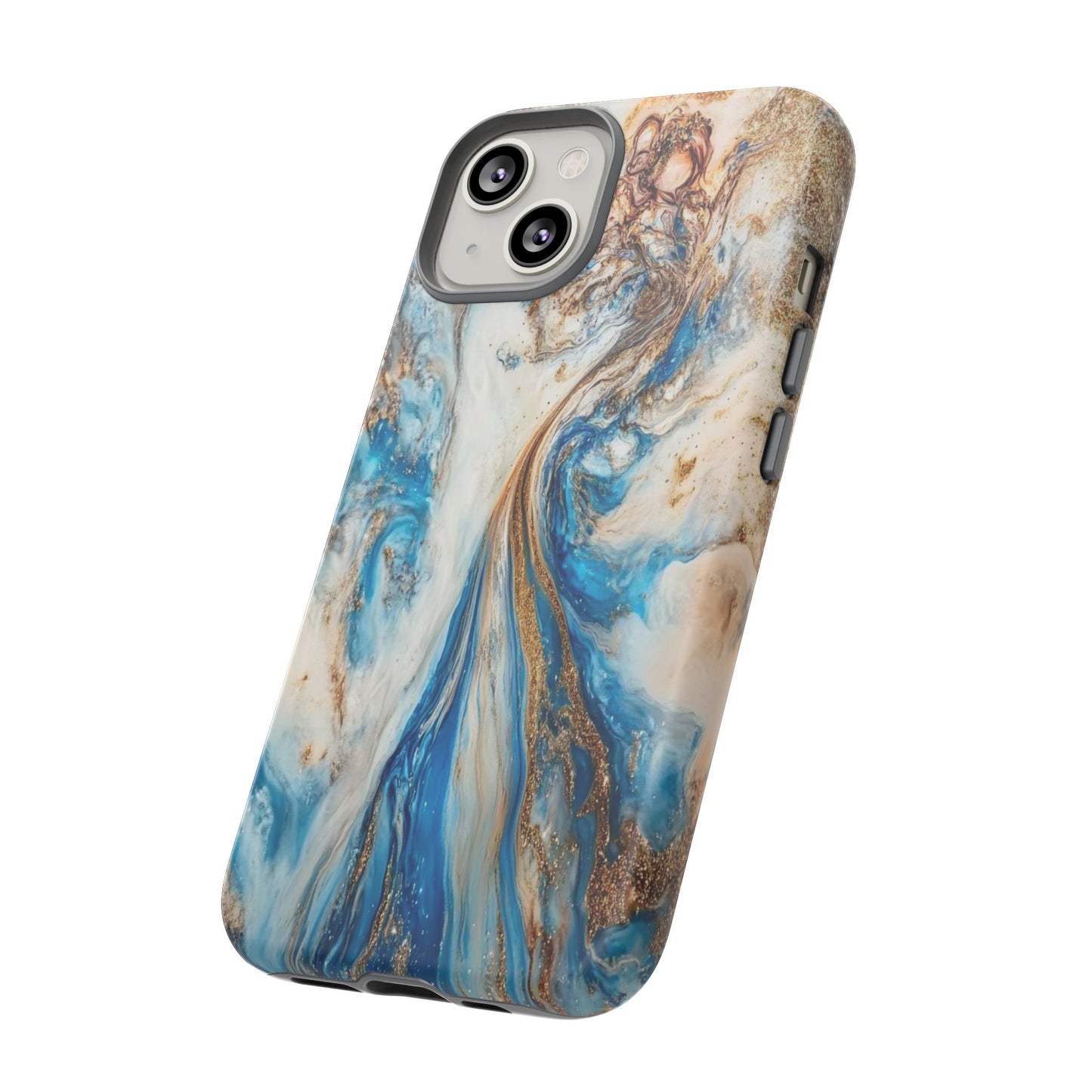 Blue, White and Gold Marble