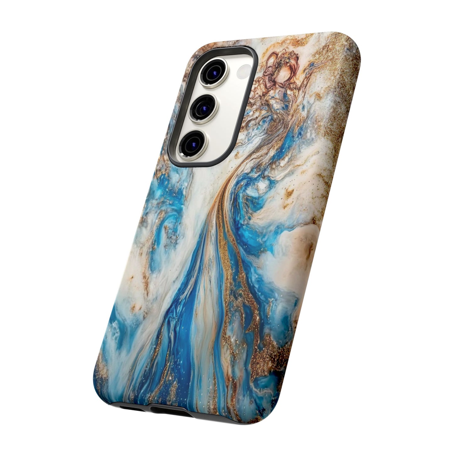 Blue, White and Gold Marble