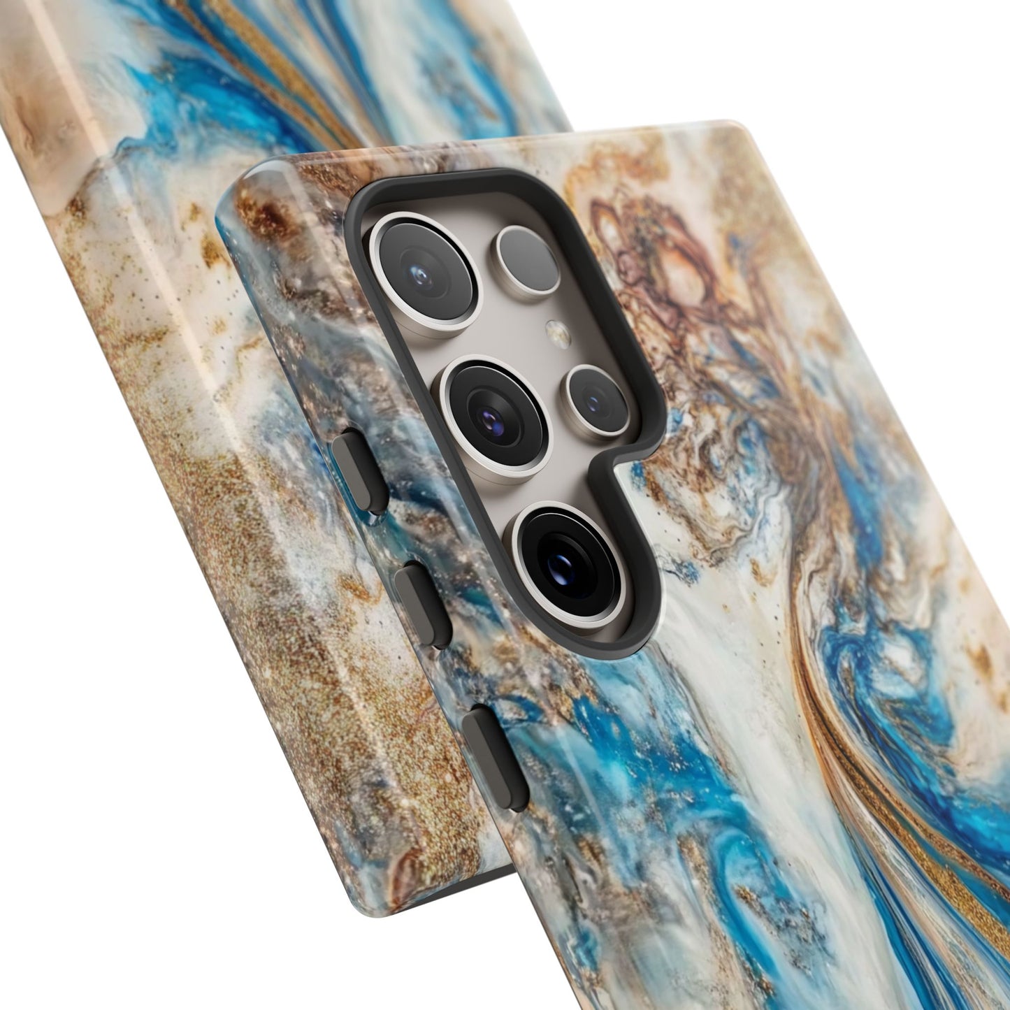 Blue, White and Gold Marble