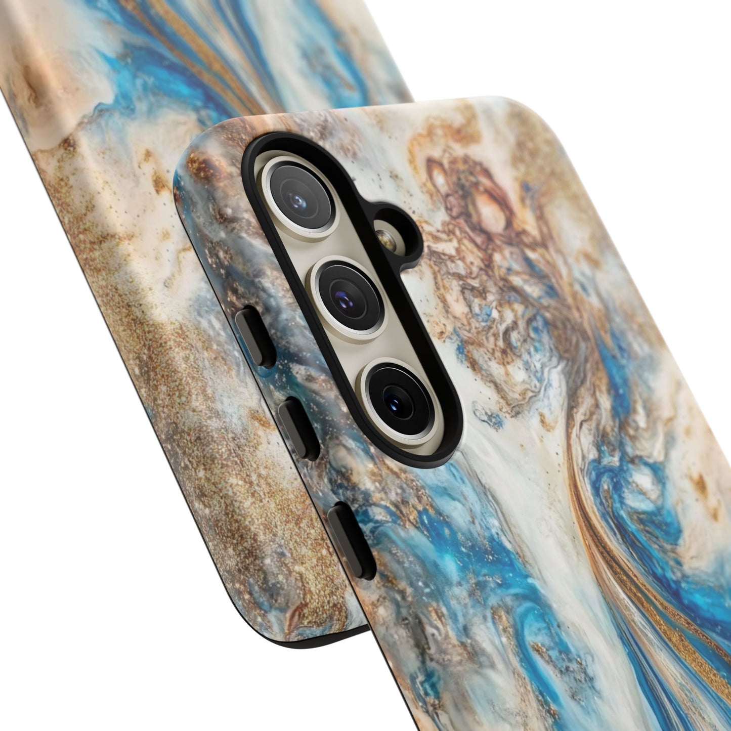 Blue, White and Gold Marble