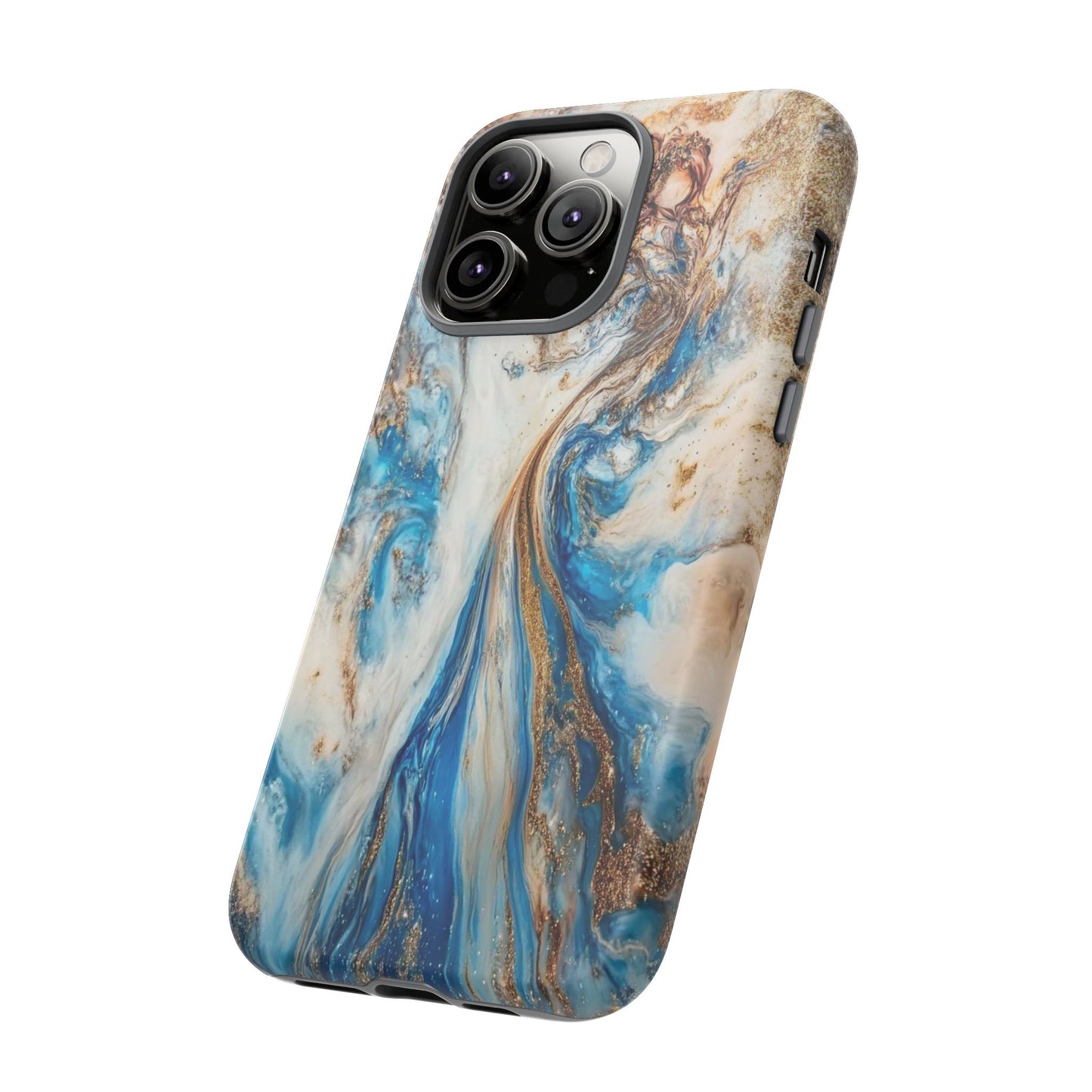 Blue, White and Gold Marble