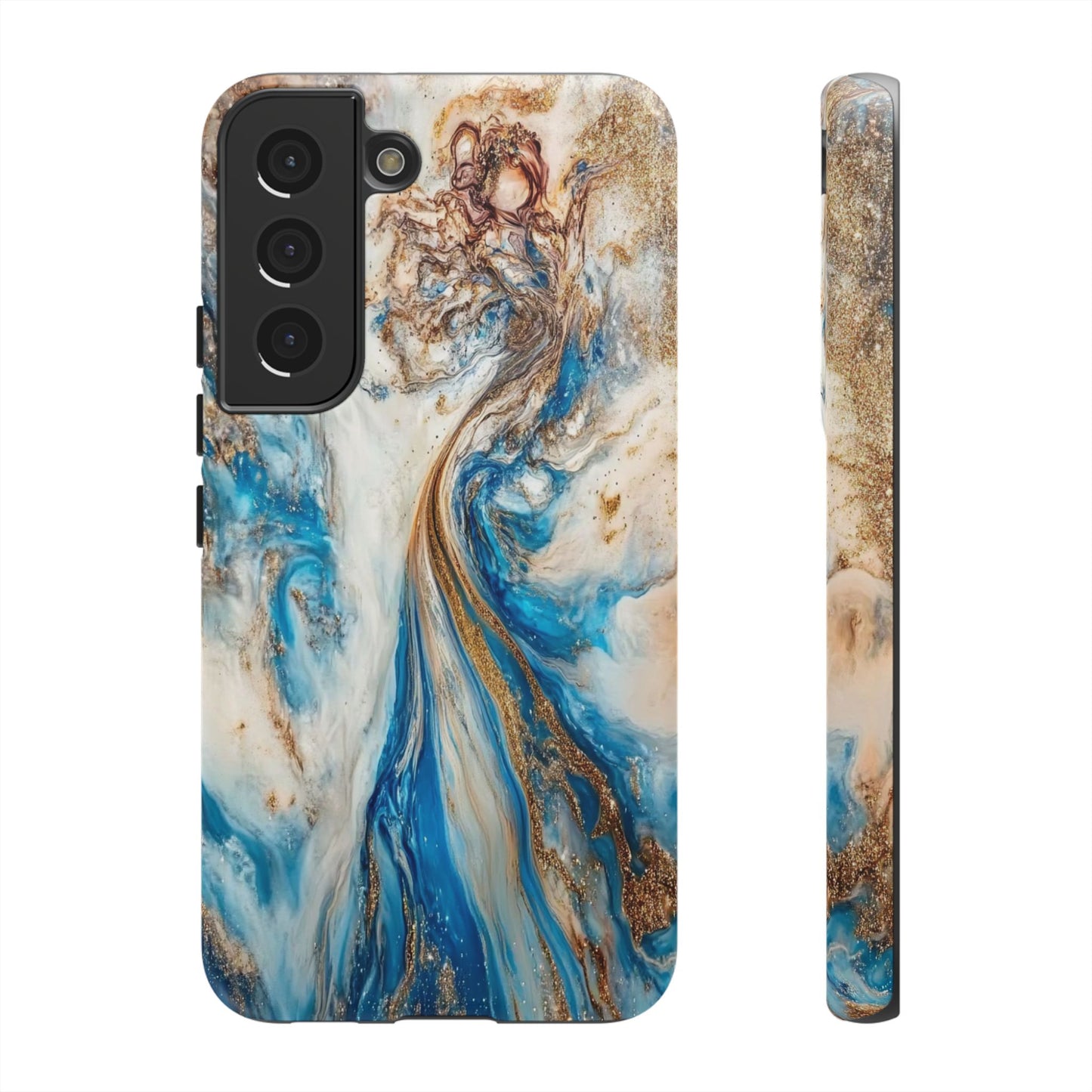 Blue, White and Gold Marble