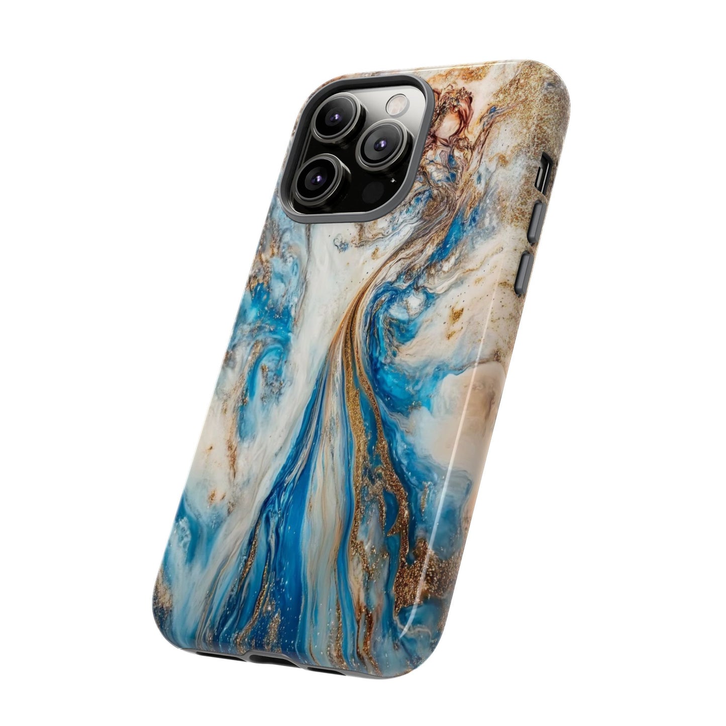 Blue, White and Gold Marble