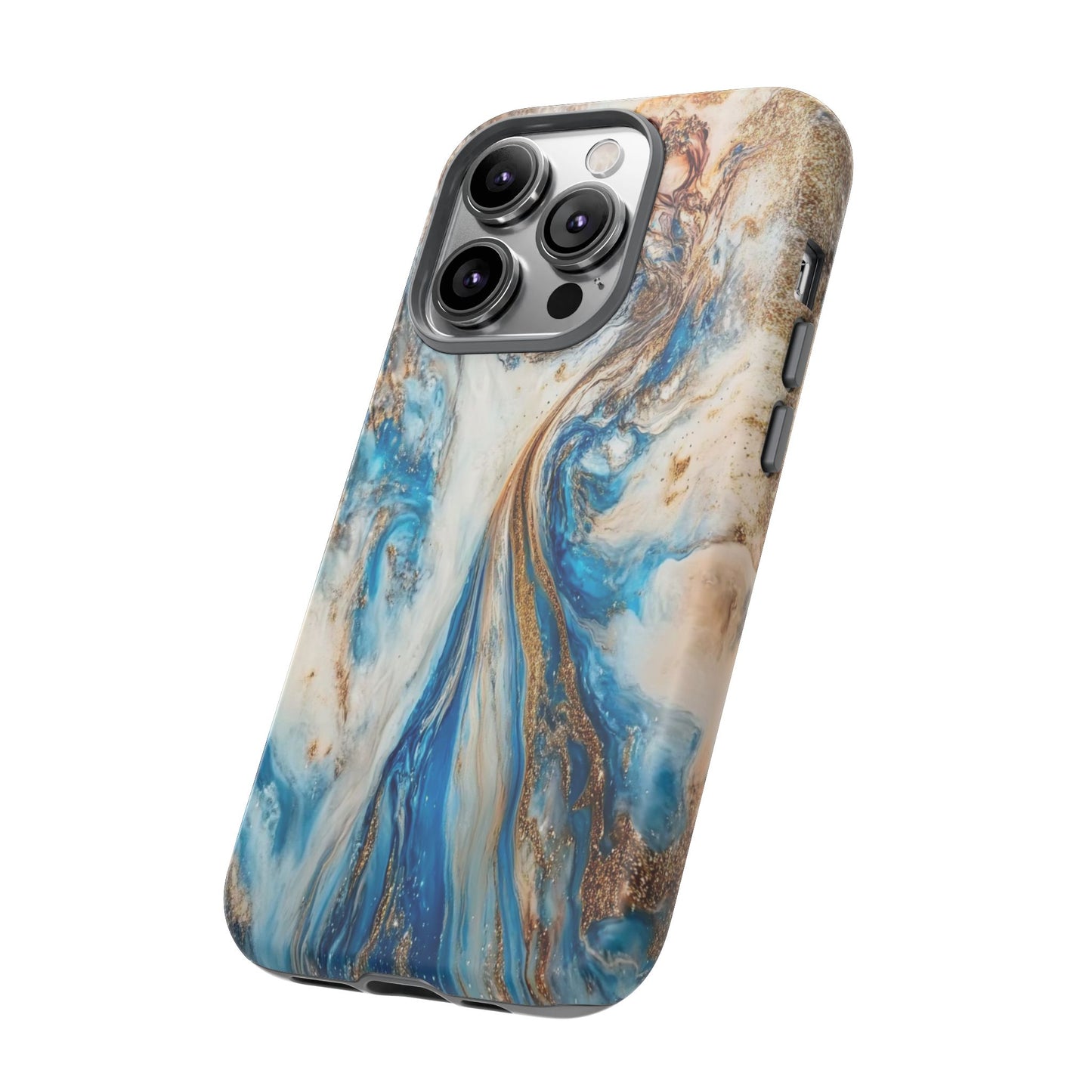 Blue, White and Gold Marble